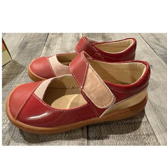 Livie & Luca - Sweet Remanant II Red Multi Patterned Girls Dress Shoes | Size 11 - Picture 14 of 15